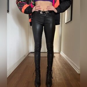 J Brand Skinny Black Leather Pants. Size 25